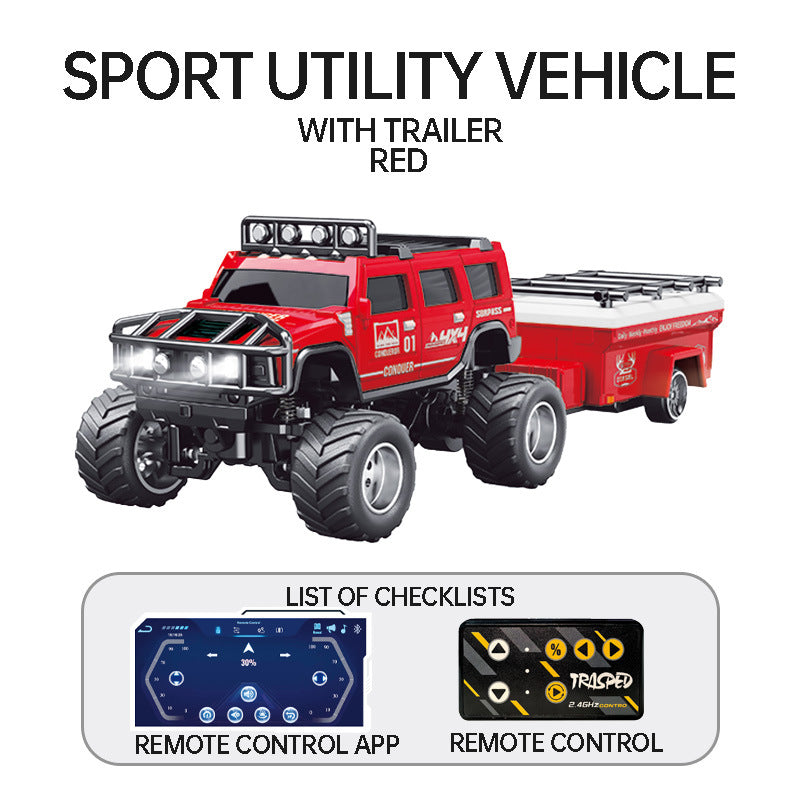 🚙 Mini RC Off-Road Truck – 2.4GHz Remote Control SUV with LED Lights, Spring Suspension & USB Rechargeable Battery 🎁