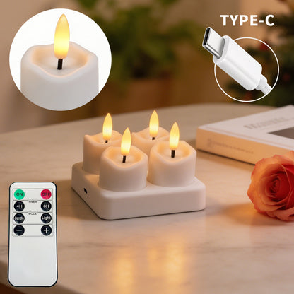 Rechargeable LED Candles with Remote Control, Timer & Charging Base es for Holiday, Party, Indoor Decor