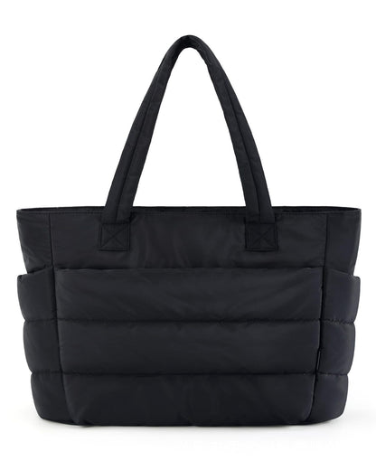 Quilted Puffer Tote Bag for Women – Large Capacity Laptop Shoulder Bag for Work, Travel & Everyday Use