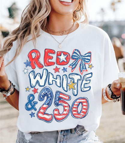 🇺🇸🎆Red White & 250 Shirt, Trendy Women's Tshirt