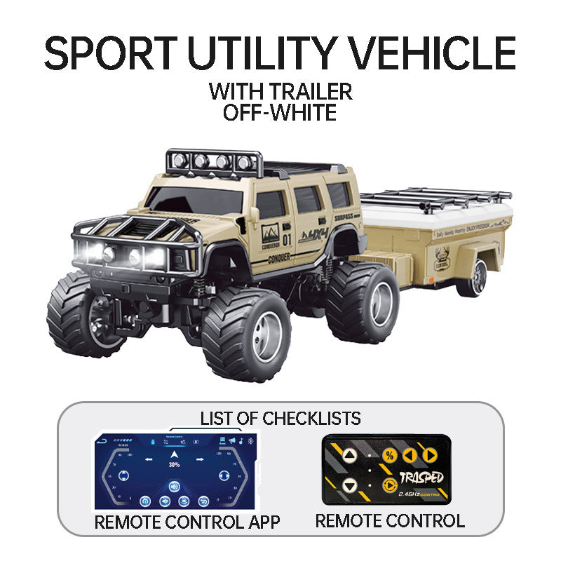 🚙 Mini RC Off-Road Truck – 2.4GHz Remote Control SUV with LED Lights, Spring Suspension & USB Rechargeable Battery 🎁