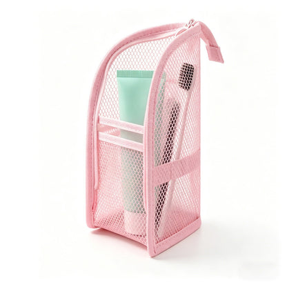 🧼 2-Pack Portable Quick-Dry Mesh Toiletry Bags – Hanging Travel Organizers with Toothbrush Slots!!!