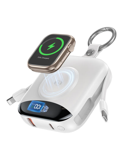 🔥 Hot Sale | 5000mAh Portable Charger Power Bank with Built-in Cables Travel Keychain Battery Pack