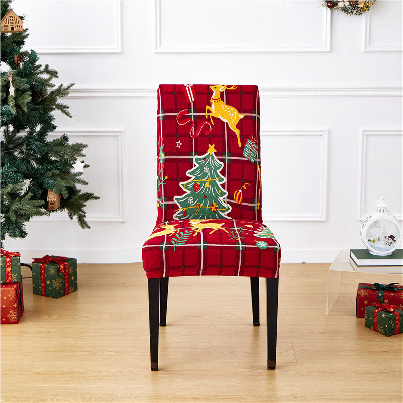 🎅 Christmas Chair Cover – Festive Santa Dining Chair Slipcover, Holiday Home Decor for Instant Christmas Makeover