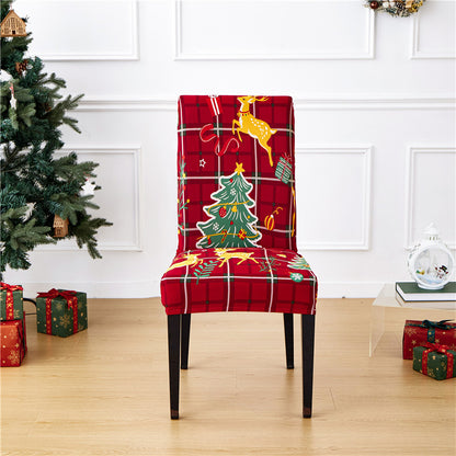 🎅 Christmas Chair Cover – Festive Santa Dining Chair Slipcover, Holiday Home Decor for Instant Christmas Makeover