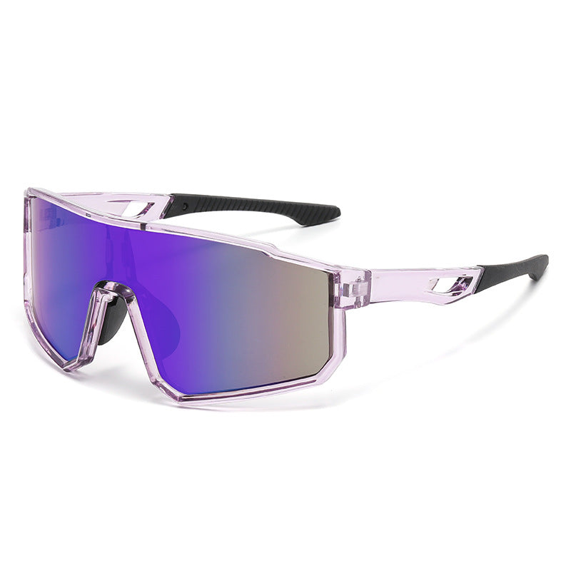 Unisex Statement Sunglasses - Colorful Mirrored 1-Piece Rubber Shield Design, Windproof UV400 Shield