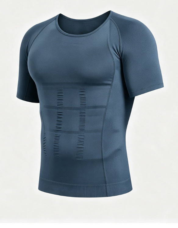 🔥 50% OFF 💪 Men's Seamless Compression Shirt – Tummy Control & Body Shaping Tee