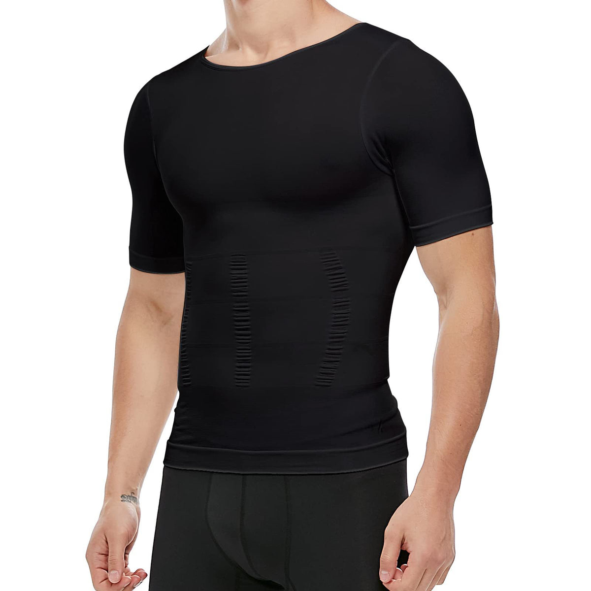 🔥 50% OFF 💪 Men's Seamless Compression Shirt – Tummy Control & Body Shaping Tee