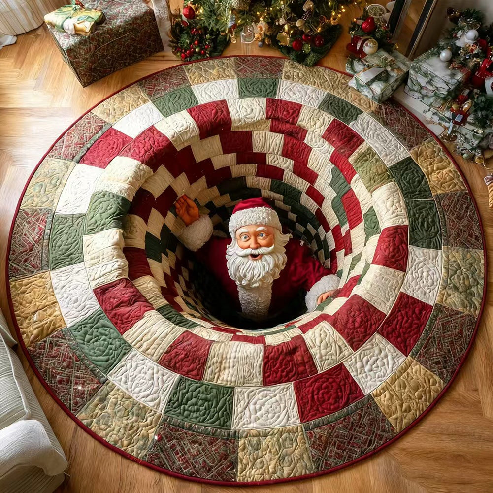 💀Halloween 3D Bottomless Illusion Rug Skeleton Pit Non-Slip Crystal Velvet Mat 🎃