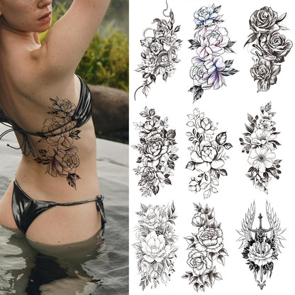 🖤 76 Sheets Large Black Temporary Tattoos – Tribal Wolves, Tigers, Lions, Snakes & Skulls