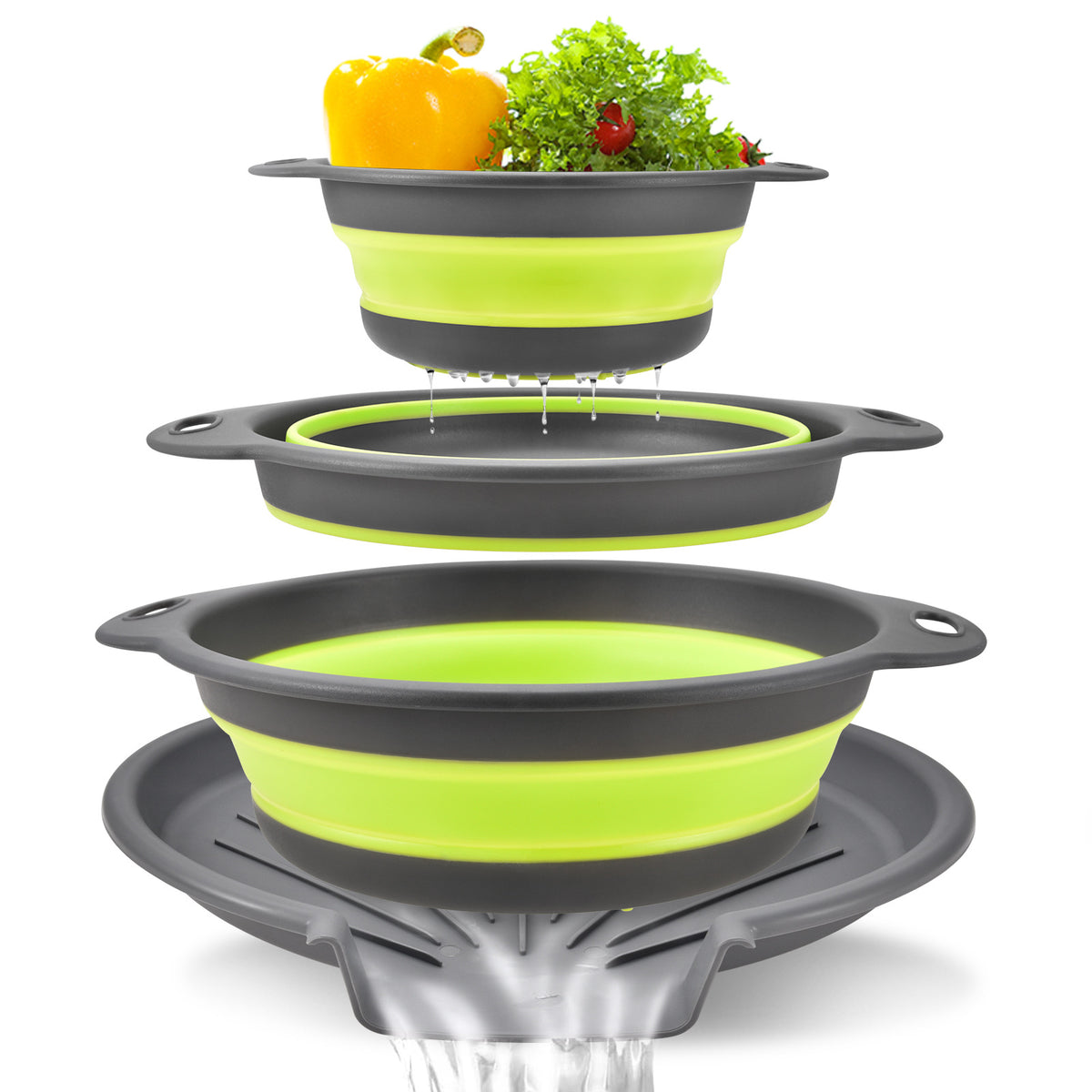 Collapsible Colanders 3-Pack