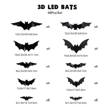 🦇Halloween 3D Bat LED Wall Light Decor