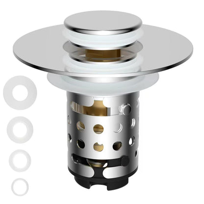 Upgraded 3-in-1 Bathroom Sink Drain Strainer Bathroom Accessories Set