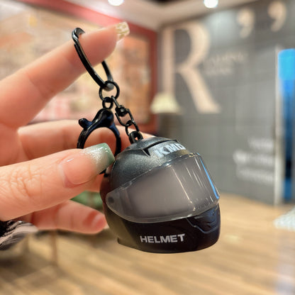 🏍️ Mini Motorcycle Helmet LED Keychain – Light-Up Rider Charm for Keys, Bags & Gifts