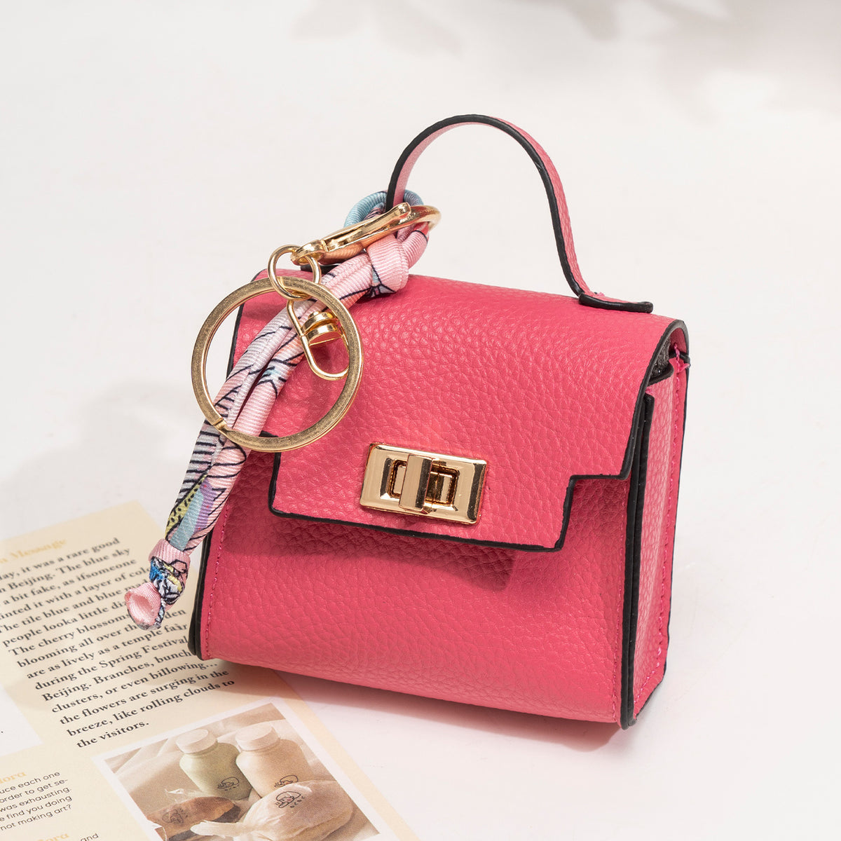 Mini Square Bag Pendant Keychain