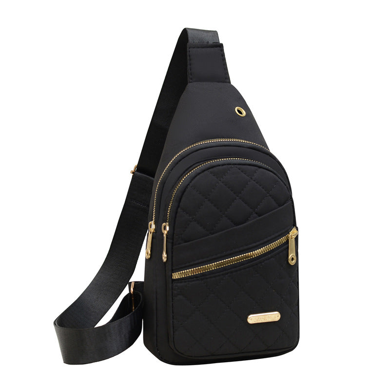 Solid Color Quilted Fanny Pack for Women - Large Capacity