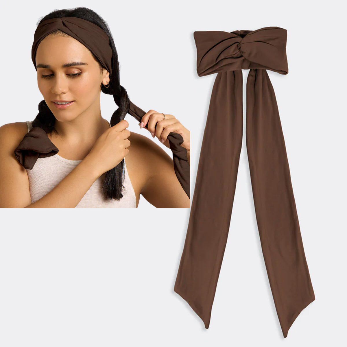 Chocolate Brown Set & Flow Active Curling Headband