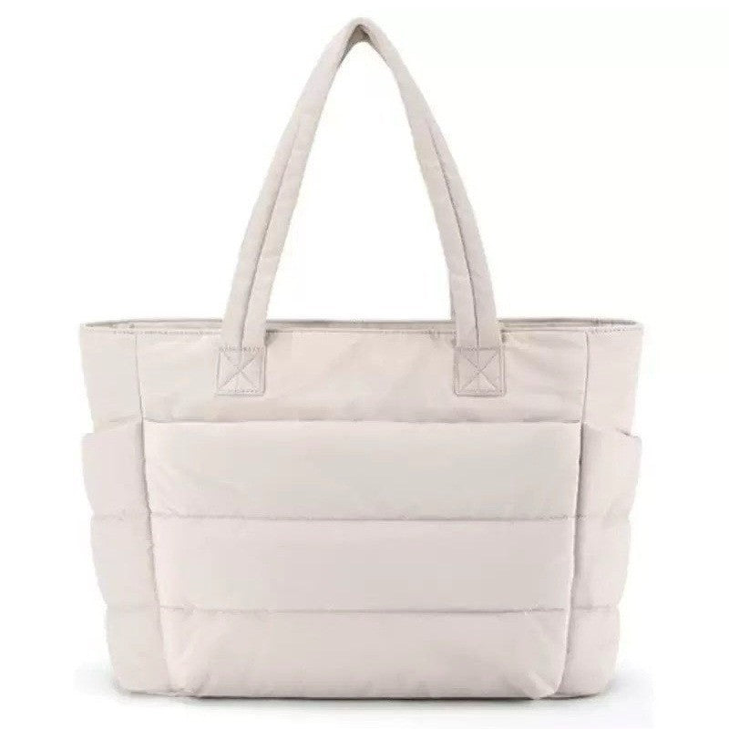 Quilted Puffer Tote Bag for Women – Large Capacity Laptop Shoulder Bag for Work, Travel & Everyday Use