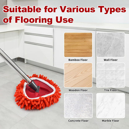 Triangle Chenille Mop Replacement Head – Compatible with O-Cedar & Vileda Spin Mops