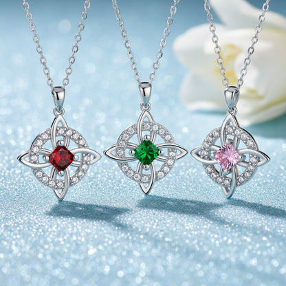 Mystical Birthstone Witches Knot Necklace – Natural Crystal🔮💞Protect Your Loved Ones