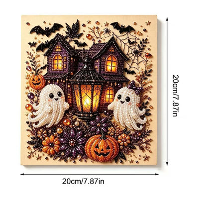 Halloween Ghost Pearl Art DIY Kit, Spooky Cute 3D Diamond Painting Crafts, DIY Fall Home Decor Wall Art, Beginner DIY Seasonal Party Gift