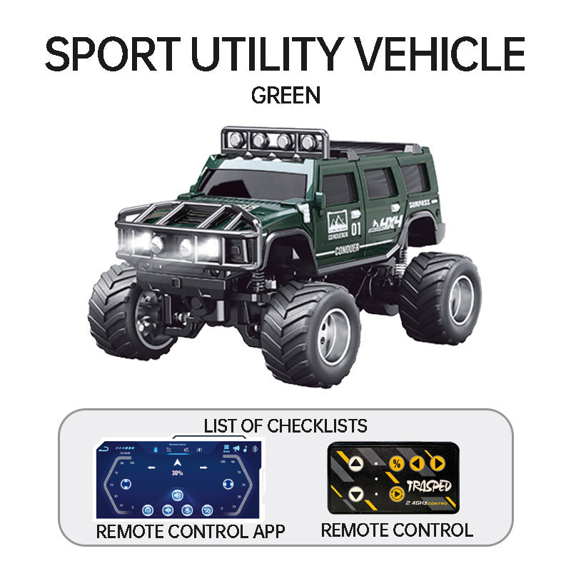🚙 Mini RC Off-Road Truck – 2.4GHz Remote Control SUV with LED Lights, Spring Suspension & USB Rechargeable Battery 🎁