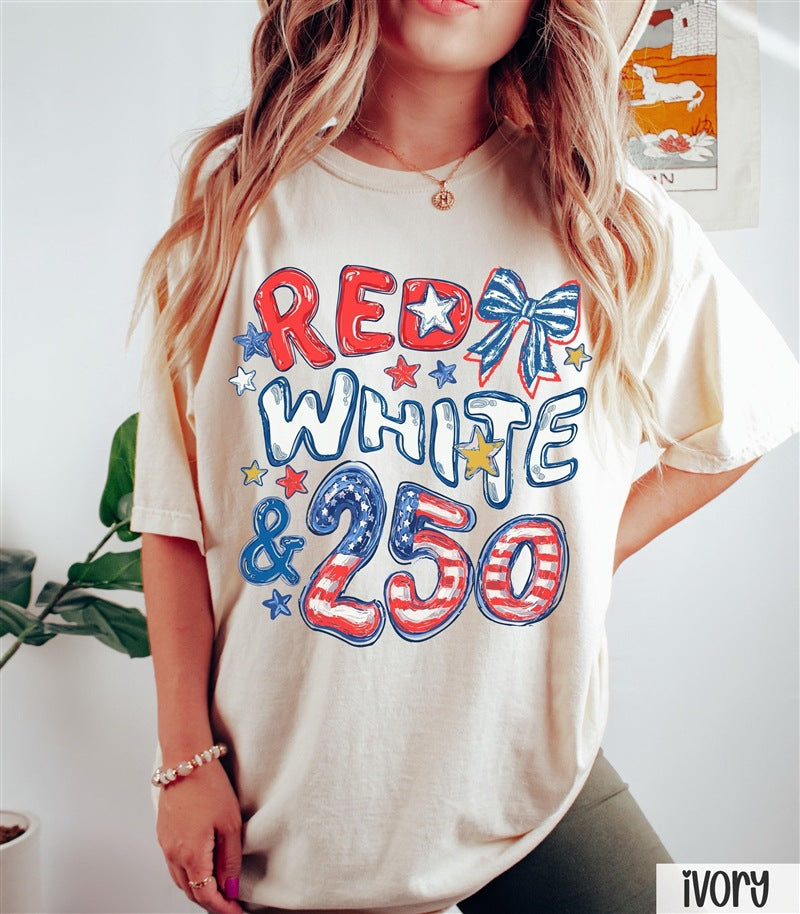 🇺🇸🎆Red White & 250 Shirt, Trendy Women's Tshirt