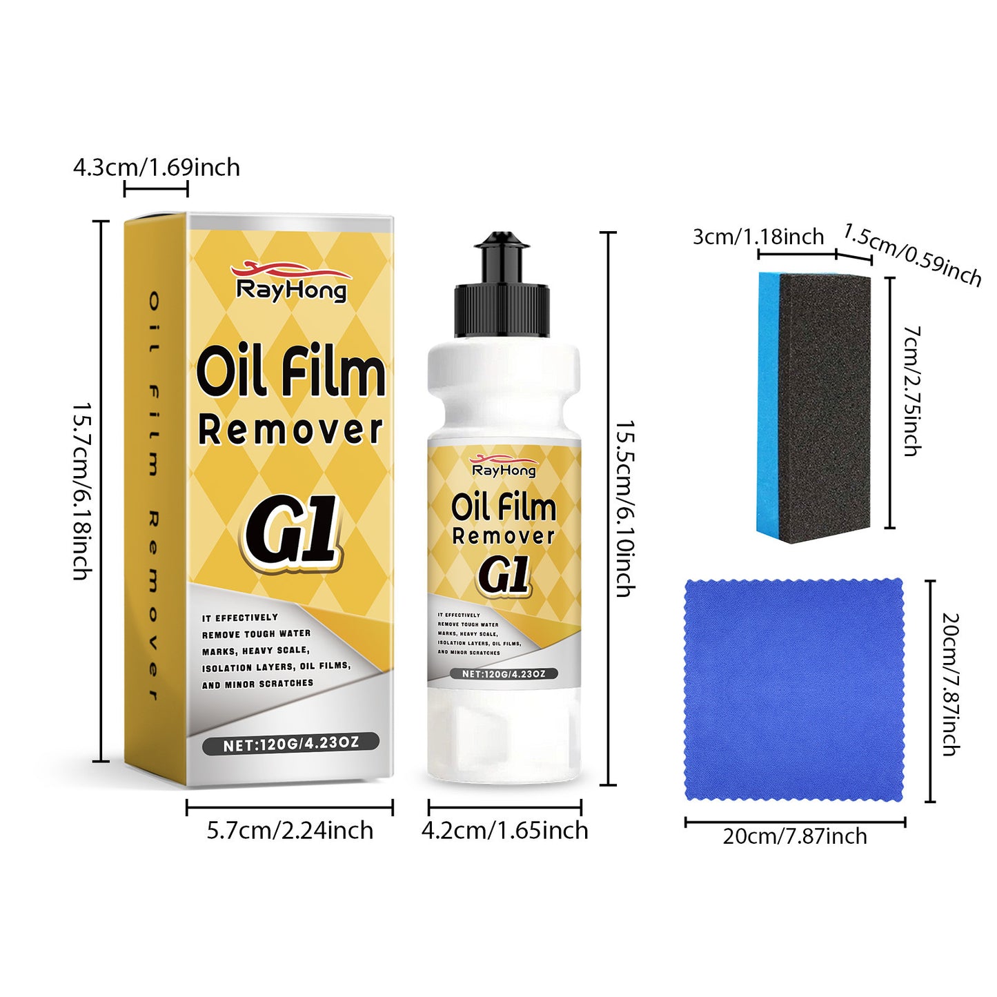 Car Windshield Oil Film Remover – Deep Glass Cleaner & Rain Repellent