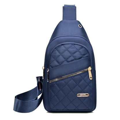 Women's Solid Color Quilted Waterproof Belt Bag - Adjustable Strap, Large Capacity, Matching Multiple Pockets