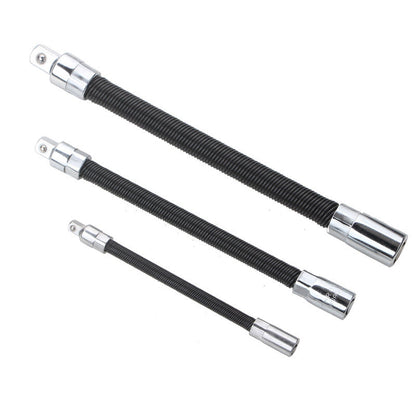 2026 Hot Sale💖1/2 Inch 35cm Socket Ratchet Wrench Set - 3 Bendable Shafts, Wrench Extender Tool, Connecting Rod