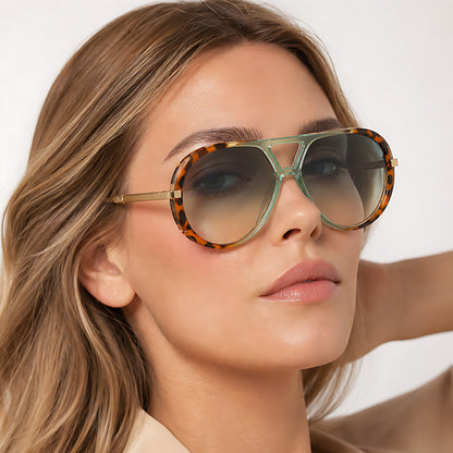 Retro Oversized Aviator Sunglasses | UV Protection & Iconic Style