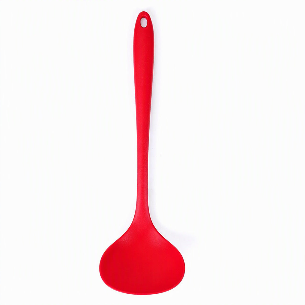 🥄 2-in-1 Silicone Scraper Ladle – Flexible Cooking Spoon for Scooping, Stirring & Scraping Every Last Drop