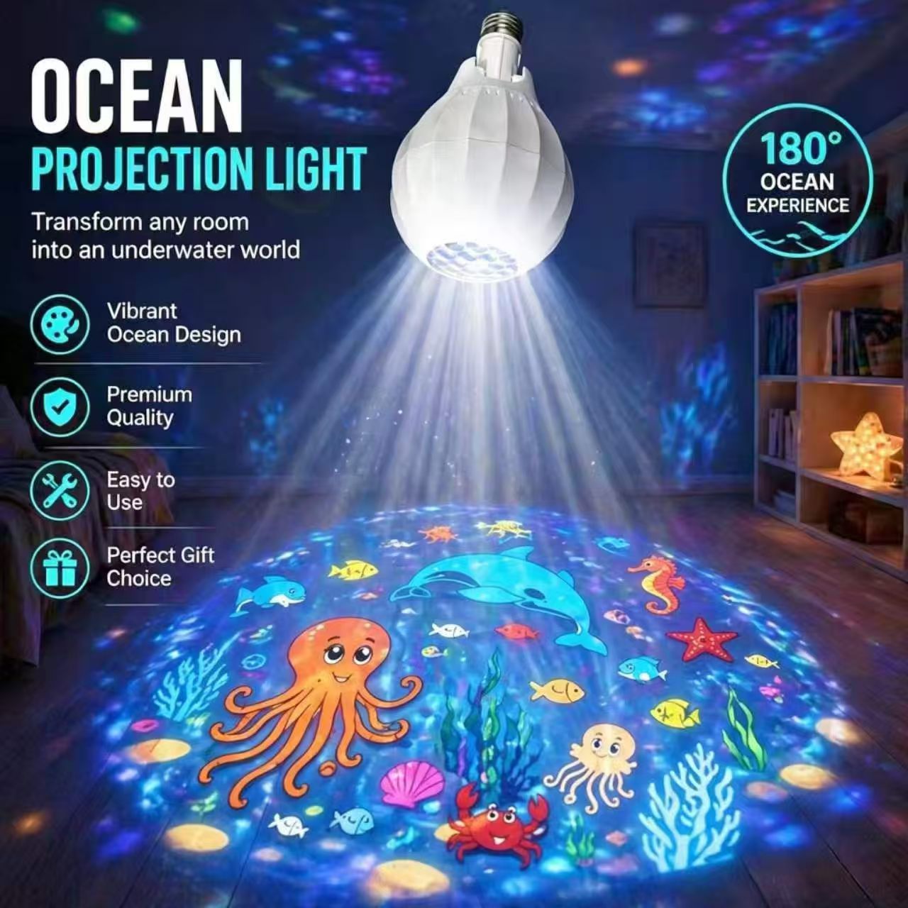 🎄50% OFF NOW! Colorful Rotating Christmas Atmosphere Projector‑ E27 Socket Holiday Projection Light Bulb, 180° Adjustable Festive Pattern Lamp for Xmas Party Home Decor