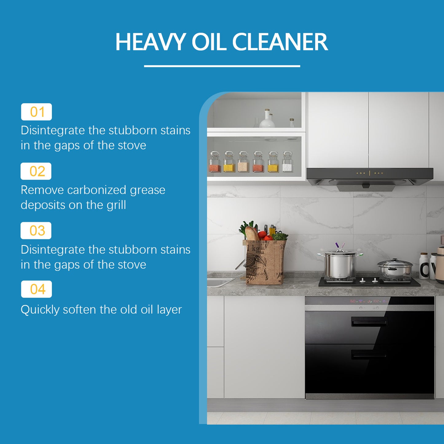 All Purpose Cleaner - Heavy Duty Degreaser for Stove, Grout & Kitchen, Oven cleaner