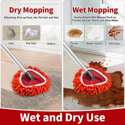 Triangle Chenille Mop Replacement Head – Compatible with O-Cedar & Vileda Spin Mops
