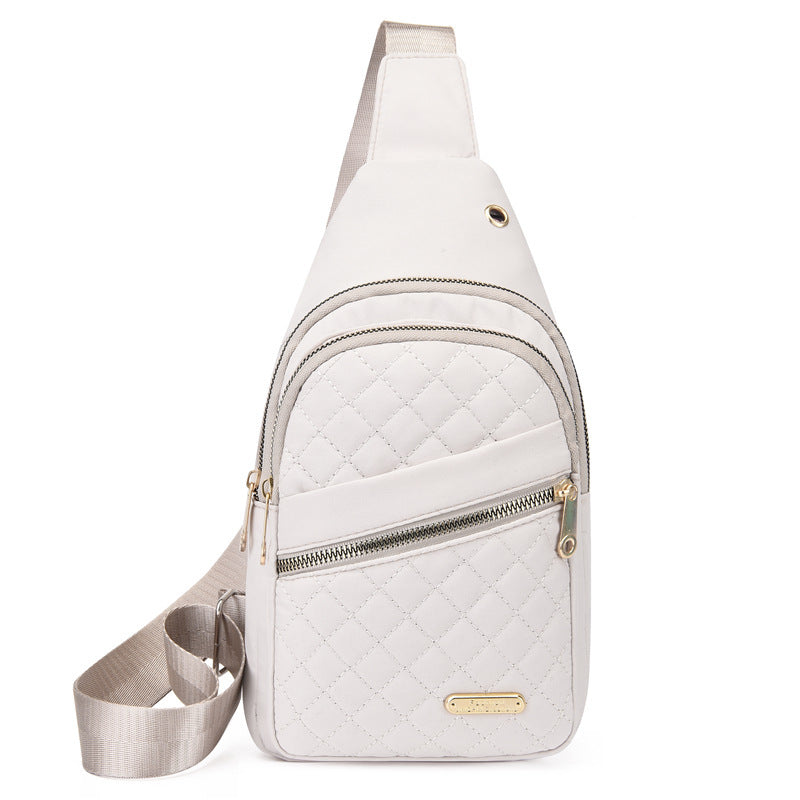 Women's Solid Color Quilted Waterproof Belt Bag - Adjustable Strap, Large Capacity, Matching Multiple Pockets