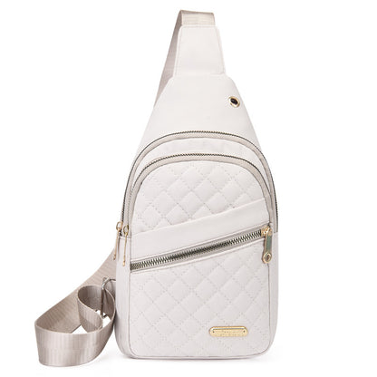 Women's Solid Color Quilted Waterproof Belt Bag - Adjustable Strap, Large Capacity, Matching Multiple Pockets