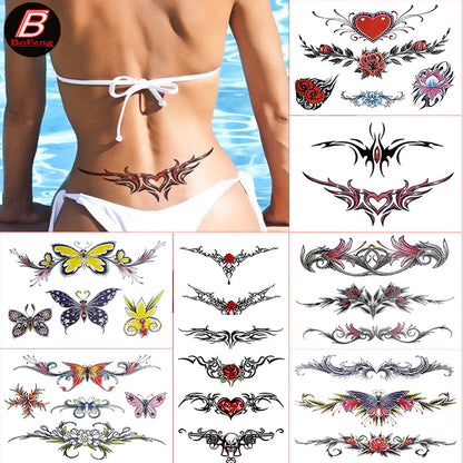 🖤 76 Sheets Large Black Temporary Tattoos – Tribal Wolves, Tigers, Lions, Snakes & Skulls
