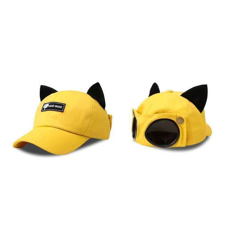 Ear-Style Aviator Baseball Cap – Streetwear Snapback Hat with Sun Protection