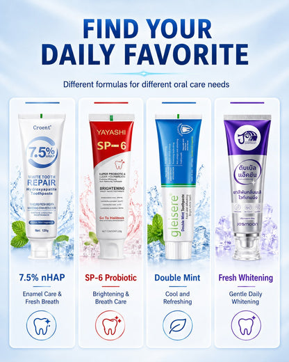 🦷 Probiotic Whitening Toothpaste Set – Stain Removal, Fresh Breath & Brightening Care
