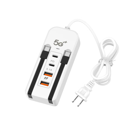 ⚡ 6-in-1 66W Desktop Power Hub – Fast Charging Station for 6 Devices, Compact & Clutter-Free 🔌📱💻