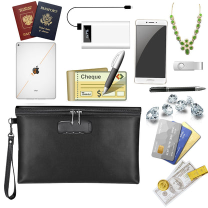Fireproof Document Bag – Waterproof File Organizer for Cash, Passport, Legal Documents & Valuables