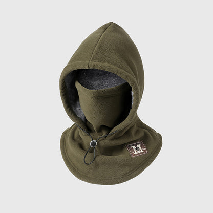 Integrated flannel warm face mask and hat