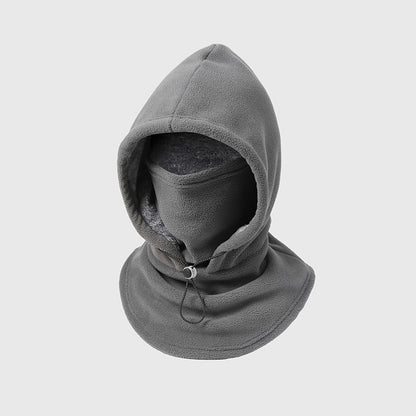 Integrated flannel warm face mask and hat
