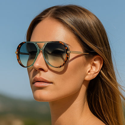 Retro Oversized Aviator Sunglasses | UV Protection & Iconic Style