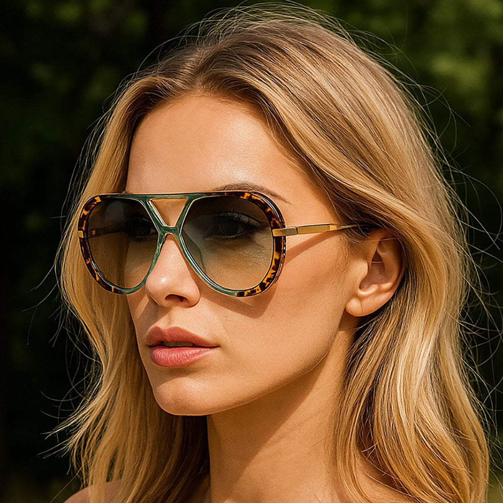 Retro Oversized Aviator Sunglasses | UV Protection & Iconic Style