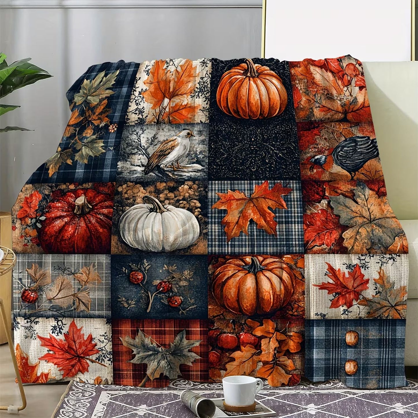 🎃 Halloween Pumpkin Ghost Blanket – Cozy Spooky Throw for Fall Movie Nights, Sofa & Bed