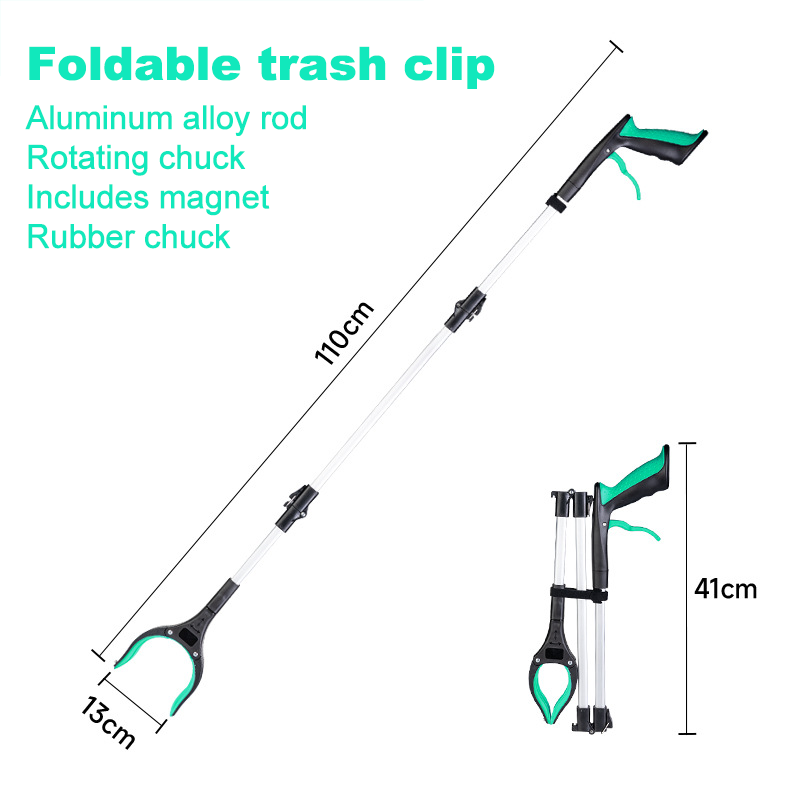 43" Extra Long Grabber Reacher Tool – Heavy Duty with 360° Rotating Jaw & Magnets