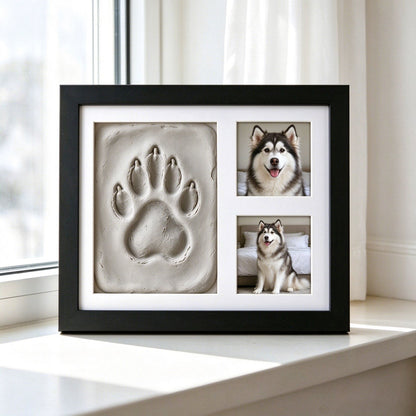 🤍 Tiny Prints Baby & Pet Keepsake Frame – Photo, Handprint & Paw Print Kit