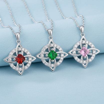 Mystical Birthstone Witches Knot Necklace – Natural Crystal🔮💞Protect Your Loved Ones